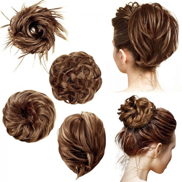 4 Pcs Messy Hair Bun Straight Hairpiece Tousled Updo for Women Hair Extensions Short Ponytail Elastic Scrunchies Curly Hair Accessories 4 Pcs Messy Hair Bun Straight Hairpiece Tousled Updo for Women Hair Extensions Short Ponytail Elastic Scrunchies Curly Hair Accessories