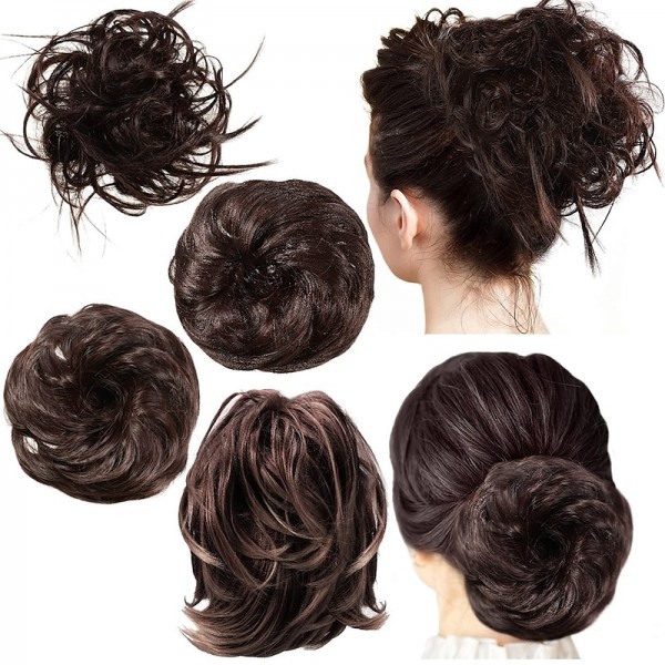 4 Pcs Messy Hair Bun Straight Hairpiece Tousled Updo for Women Hair Extensions Short Ponytail Elastic Scrunchies Curly Hair Accessories 4 Pcs Messy Hair Bun Straight Hairpiece Tousled Updo for Women Hair Extensions Short Ponytail Elastic Scrunchies Curly Hair Accessories