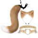 Cat Ears and Wolf Fox Animal Tail Cosplay Costume Faux Fur Hair Clip Headdress Halloween Leather Neck Chocker Set Cat Ears and Wolf Fox Animal Tail Cosplay Costume Faux Fur Hair Clip Headdress Halloween Leather Neck Chocker Set