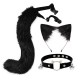 Cat Ears and Wolf Fox Animal Tail Cosplay Costume Faux Fur Hair Clip Headdress Halloween Leather Neck Chocker Set Cat Ears and Wolf Fox Animal Tail Cosplay Costume Faux Fur Hair Clip Headdress Halloween Leather Neck Chocker Set