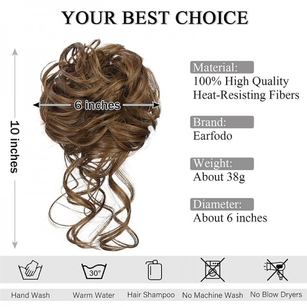 Messy Bun Hair Piece Scrunchie Tousled Updo Hair Extensions Hair Bun Curly Wavy Ponytail Synthetic Chignon for Women Girls Messy Bun Hair Piece Scrunchie Tousled Updo Hair Extensions Hair Bun Curly Wavy Ponytail Synthetic Chignon for Women Girls