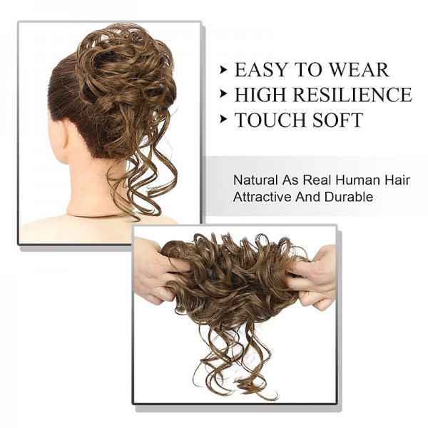 Messy Bun Hair Piece Scrunchie Tousled Updo Hair Extensions Hair Bun Curly Wavy Ponytail Synthetic Chignon for Women Girls Messy Bun Hair Piece Scrunchie Tousled Updo Hair Extensions Hair Bun Curly Wavy Ponytail Synthetic Chignon for Women Girls