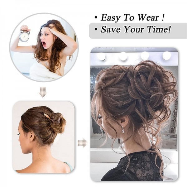 Messy Bun Hair Piece Scrunchie Tousled Updo Hair Extensions Hair Bun Curly Wavy Ponytail Synthetic Chignon for Women Girls Messy Bun Hair Piece Scrunchie Tousled Updo Hair Extensions Hair Bun Curly Wavy Ponytail Synthetic Chignon for Women Girls