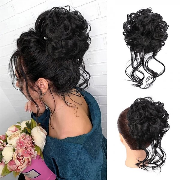 Messy Bun Hair Piece Scrunchie Tousled Updo Hair Extensions Hair Bun Curly Wavy Ponytail Synthetic Chignon for Women Girls Messy Bun Hair Piece Scrunchie Tousled Updo Hair Extensions Hair Bun Curly Wavy Ponytail Synthetic Chignon for Women Girls