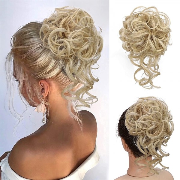Messy Bun Hair Piece Scrunchie Tousled Updo Hair Extensions Hair Bun Curly Wavy Ponytail Synthetic Chignon for Women Girls Messy Bun Hair Piece Scrunchie Tousled Updo Hair Extensions Hair Bun Curly Wavy Ponytail Synthetic Chignon for Women Girls