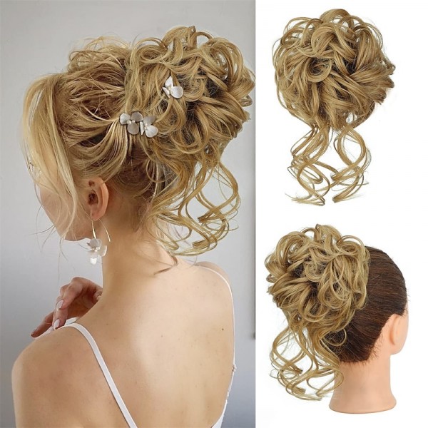 Messy Bun Hair Piece Scrunchie Tousled Updo Hair Extensions Hair Bun Curly Wavy Ponytail Synthetic Chignon for Women Girls Messy Bun Hair Piece Scrunchie Tousled Updo Hair Extensions Hair Bun Curly Wavy Ponytail Synthetic Chignon for Women Girls