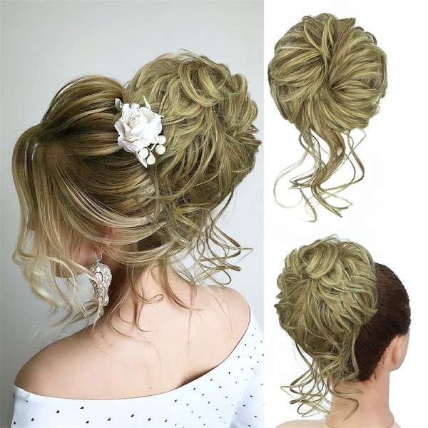 Messy Bun Hair Piece Scrunchie Tousled Updo Hair Extensions Hair Bun Curly Wavy Ponytail Synthetic Chignon for Women Girls Messy Bun Hair Piece Scrunchie Tousled Updo Hair Extensions Hair Bun Curly Wavy Ponytail Synthetic Chignon for Women Girls