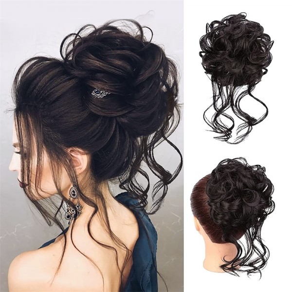 Messy Bun Hair Piece Scrunchie Tousled Updo Hair Extensions Hair Bun Curly Wavy Ponytail Synthetic Chignon for Women Girls Messy Bun Hair Piece Scrunchie Tousled Updo Hair Extensions Hair Bun Curly Wavy Ponytail Synthetic Chignon for Women Girls