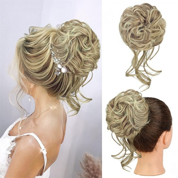 Messy Bun Hair Piece Scrunchie Tousled Updo Hair Extensions Hair Bun Curly Wavy Ponytail Synthetic Chignon for Women Girls Messy Bun Hair Piece Scrunchie Tousled Updo Hair Extensions Hair Bun Curly Wavy Ponytail Synthetic Chignon for Women Girls