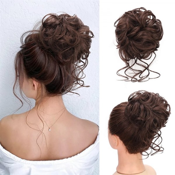 Messy Bun Hair Piece Scrunchie Tousled Updo Hair Extensions Hair Bun Curly Wavy Ponytail Synthetic Chignon for Women Girls Messy Bun Hair Piece Scrunchie Tousled Updo Hair Extensions Hair Bun Curly Wavy Ponytail Synthetic Chignon for Women Girls