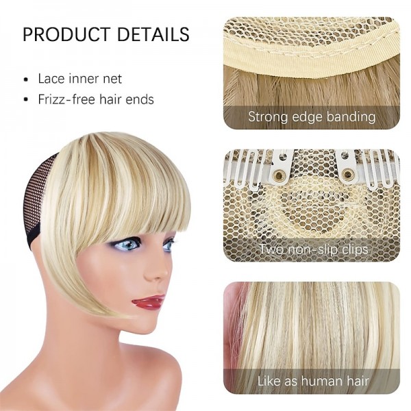 Blonde Bangs Clip in Bangs Blonde Clip in Thick Natural Full Front Neat Bangs Straight Fringe Bang with Temples One Piece Hairpiece Blonde Bangs Clip in Bangs Blonde Clip in Thick Natural Full Front Neat Bangs Straight Fringe Bang with Temples One Piece Hairpiece