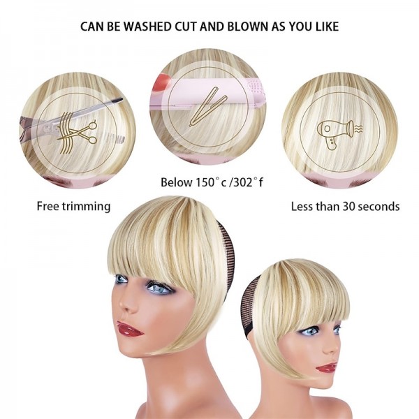 Blonde Bangs Clip in Bangs Blonde Clip in Thick Natural Full Front Neat Bangs Straight Fringe Bang with Temples One Piece Hairpiece Blonde Bangs Clip in Bangs Blonde Clip in Thick Natural Full Front Neat Bangs Straight Fringe Bang with Temples One Piece Hairpiece