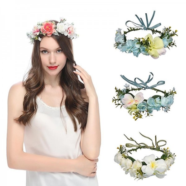 Flower Headband Rose Floral Boho Wreath Garland Hair Hoop Bohemian Headdress Headwear Headpiece Women Girls Crown Leaf Hair Bands Party Decoration Cosplay Costume Handmade Hair Accessories Champagne Flower Headband Rose Floral Boho Wreath Garland Hair Hoop Bohemian Headdress Headwear Headpiece Women Girls Crown Leaf Hair Bands Party Decoration Cosplay Costume Handmade Hair Accessories Champagne