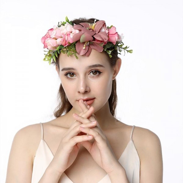 Flower Headband Rose Floral Boho Wreath Garland Hair Hoop Bohemian Headdress Headwear Headpiece Women Girls Crown Leaf Hair Bands Party Decoration Cosplay Costume Handmade Hair Accessories Champagne Flower Headband Rose Floral Boho Wreath Garland Hair Hoop Bohemian Headdress Headwear Headpiece Women Girls Crown Leaf Hair Bands Party Decoration Cosplay Costume Handmade Hair Accessories Champagne