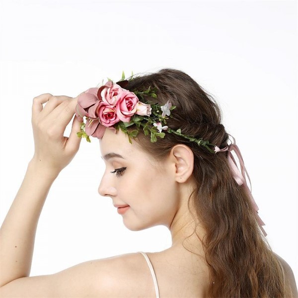 Flower Headband Rose Floral Boho Wreath Garland Hair Hoop Bohemian Headdress Headwear Headpiece Women Girls Crown Leaf Hair Bands Party Decoration Cosplay Costume Handmade Hair Accessories Champagne Flower Headband Rose Floral Boho Wreath Garland Hair Hoop Bohemian Headdress Headwear Headpiece Women Girls Crown Leaf Hair Bands Party Decoration Cosplay Costume Handmade Hair Accessories Champagne