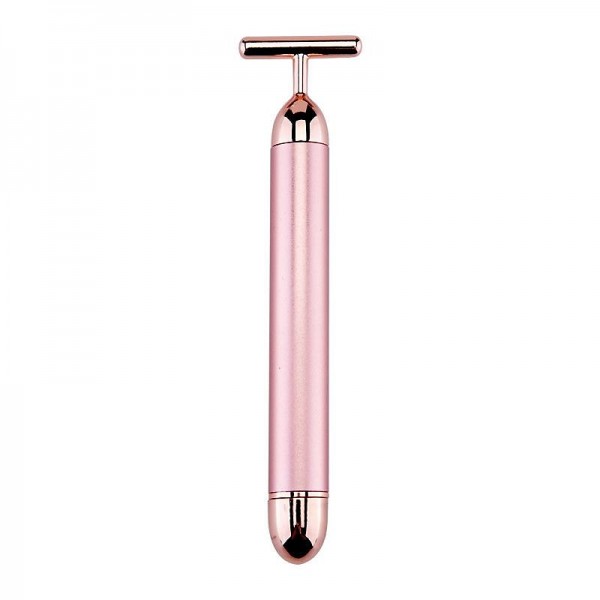 Beauty Bar 24k Golden Pulse Facial Massager T-Shape Electric Sign Face Massage Tools for Sensitive Skin Face Pull Tight Firming Lift
