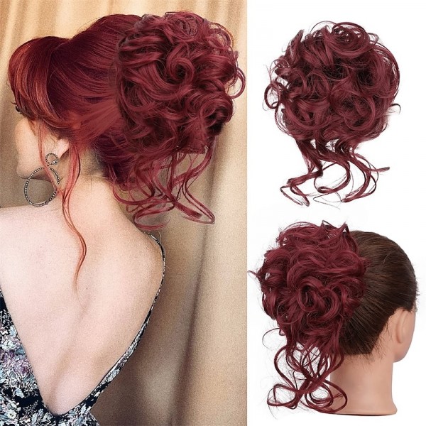 Messy Bun Hair Piece Messy Hair Bun Scrunchies for Women Tousled Updo Bun Synthetic Wavy Curly Chignon Ponytail Hairpiece for Daily Wear Messy Bun Hair Piece Messy Hair Bun Scrunchies for Women Tousled Updo Bun Synthetic Wavy Curly Chignon Ponytail Hairpiece for Daily Wear