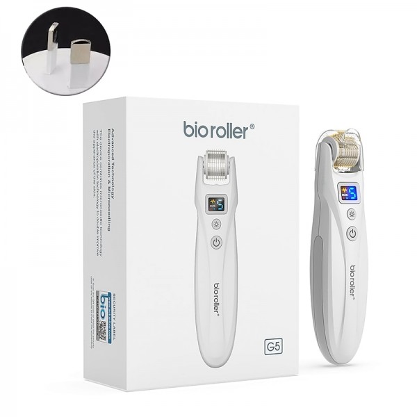 2023 Newest 540pins EMS Derma Roller Micro Current Microneedling Roller with Red Blue Light Therapy and Vibration Bio Roller G5