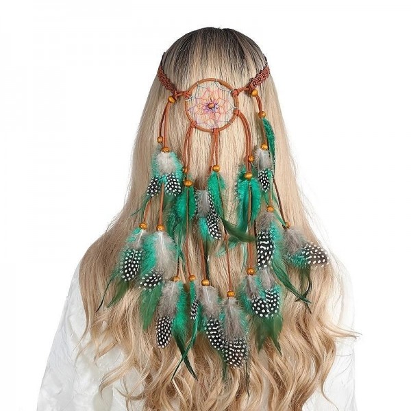 Bohemian Dreamcatcher Feather Headband Gypsy Headpiece Feather Tassel Elastic Band Beaded Hairband Hippie Costume Accessories For Women And Girls Bohemian Dreamcatcher Feather Headband Gypsy Headpiece Feather Tassel Elastic Band Beaded Hairband Hippie Costume Accessories For Women And Girls