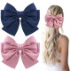 Big Satin Layered Hair Bows for Women Girls 7 Inch Pink Blue Barrette Hair Clip Large Ribbon Bows Style Hair Accessories Big Satin Layered Hair Bows for Women Girls 7 Inch Pink Blue Barrette Hair Clip Large Ribbon Bows Style Hair Accessories