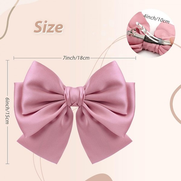 Big Satin Layered Hair Bows for Women Girls 7 Inch Pink Blue Barrette Hair Clip Large Ribbon Bows Style Hair Accessories Big Satin Layered Hair Bows for Women Girls 7 Inch Pink Blue Barrette Hair Clip Large Ribbon Bows Style Hair Accessories