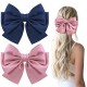 Big Satin Layered Hair Bows for Women Girls 7 Inch Pink Blue Barrette Hair Clip Large Ribbon Bows Style Hair Accessories Big Satin Layered Hair Bows for Women Girls 7 Inch Pink Blue Barrette Hair Clip Large Ribbon Bows Style Hair Accessories