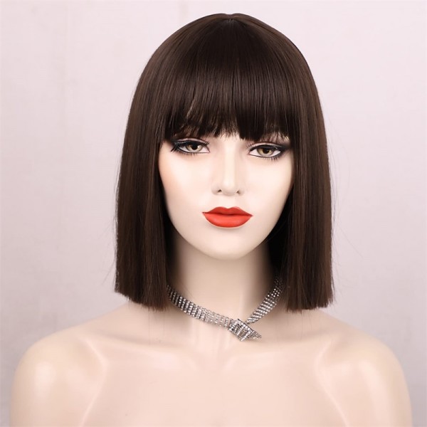 Black Bob Wig with Bangs Short Black Wig for Women Straight Bob Wigs Heat Resistant Synthetic wig Mia Wallace Cleopatra Cospaly Daily Party Use 12 Black Bob Wig with Bangs Short Black Wig for Women Straight Bob Wigs Heat Resistant Synthetic wig Mia Wallace Cleopatra Cospaly Daily Party Use 12