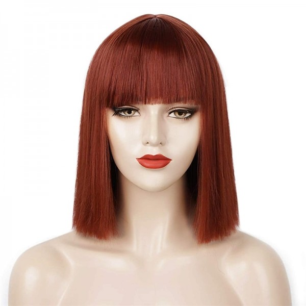 Black Bob Wig with Bangs Short Black Wig for Women Straight Bob Wigs Heat Resistant Synthetic wig Mia Wallace Cleopatra Cospaly Daily Party Use 12 Black Bob Wig with Bangs Short Black Wig for Women Straight Bob Wigs Heat Resistant Synthetic wig Mia Wallace Cleopatra Cospaly Daily Party Use 12