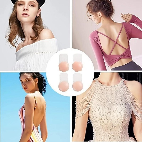 A Pair Nude Sticky Breast Lift Pasties - Adhesive Breast Tape for Women - Increase Breast Size and Shape - Comfortable and Discreet A Pair Nude Sticky Breast Lift Pasties - Adhesive Breast Tape for Women - Increase Breast Size and Shape - Comfortable and Discreet