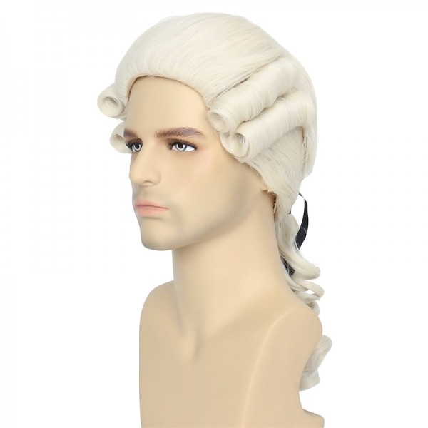 Colonial Wig Powdered Wig Men Blonde Wig Historical Halloween Costume Wig 18Th Century Peruke Wig Colonial Wig Powdered Wig Men Blonde Wig Historical Halloween Costume Wig 18Th Century Peruke Wig