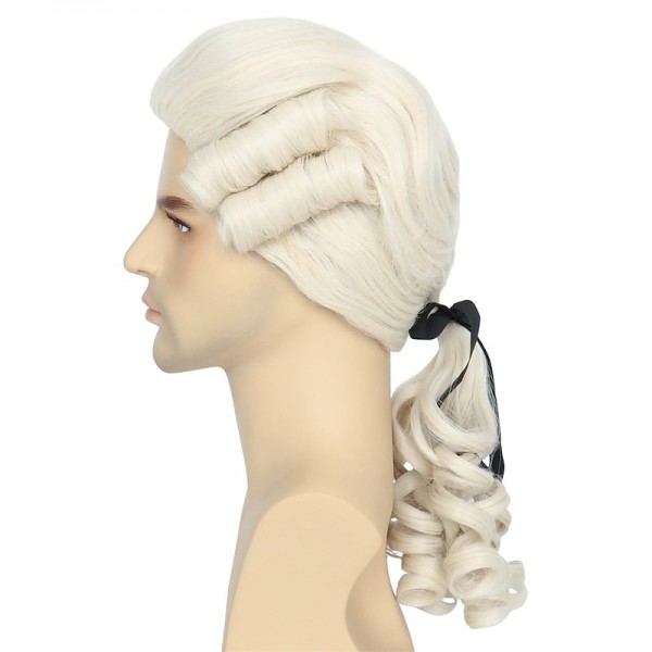 Colonial Wig Powdered Wig Men Blonde Wig Historical Halloween Costume Wig 18Th Century Peruke Wig Colonial Wig Powdered Wig Men Blonde Wig Historical Halloween Costume Wig 18Th Century Peruke Wig