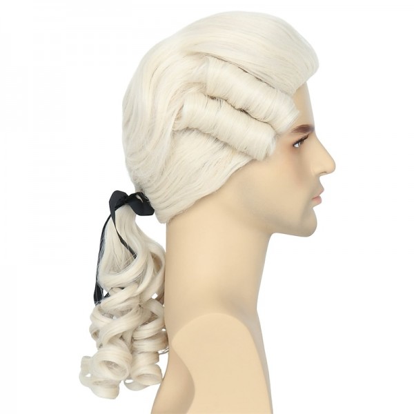 Colonial Wig Powdered Wig Men Blonde Wig Historical Halloween Costume Wig 18Th Century Peruke Wig Colonial Wig Powdered Wig Men Blonde Wig Historical Halloween Costume Wig 18Th Century Peruke Wig