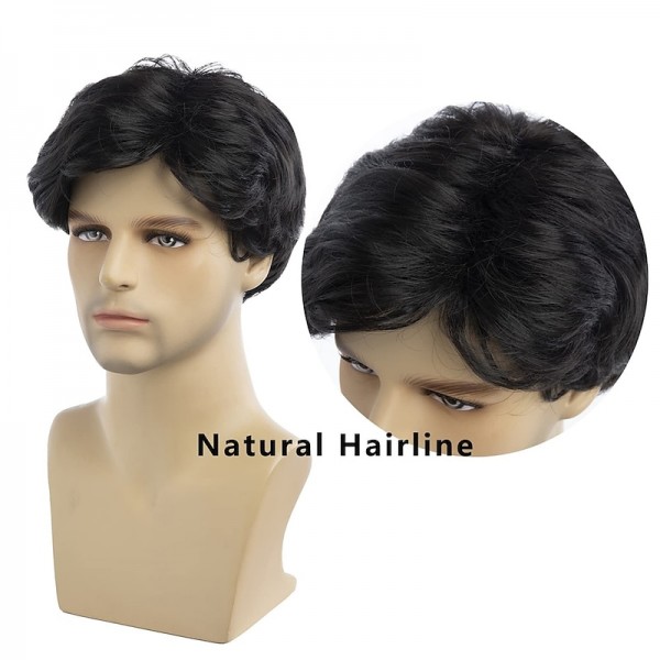 Mens Wigs Short Light Brown Wig Synthetic Heat Resistant Natural Halloween Cosplay Hair Wig for Male Mens Wigs Short Light Brown Wig Synthetic Heat Resistant Natural Halloween Cosplay Hair Wig for Male