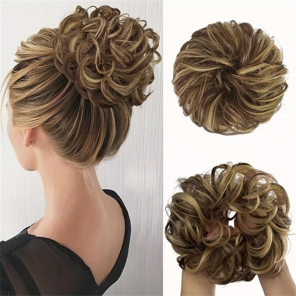 Messy Bun Scrunchies For Women Girls Curly Wavy Hair Extensions Synthetic Fiber Tousled Updo Hair Pieces For Daily Use Messy Bun Scrunchies For Women Girls Curly Wavy Hair Extensions Synthetic Fiber Tousled Updo Hair Pieces For Daily Use