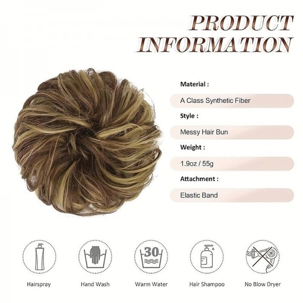 Messy Bun Scrunchies For Women Girls Curly Wavy Hair Extensions Synthetic Fiber Tousled Updo Hair Pieces For Daily Use Messy Bun Scrunchies For Women Girls Curly Wavy Hair Extensions Synthetic Fiber Tousled Updo Hair Pieces For Daily Use