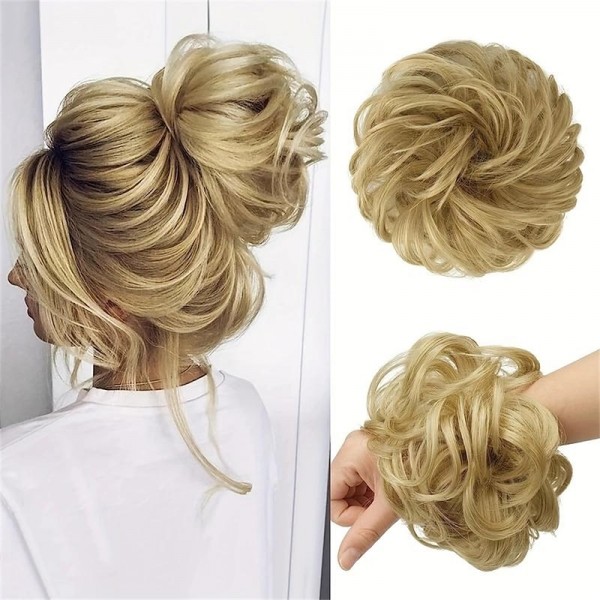 Messy Bun Scrunchies For Women Girls Curly Wavy Hair Extensions Synthetic Fiber Tousled Updo Hair Pieces For Daily Use Messy Bun Scrunchies For Women Girls Curly Wavy Hair Extensions Synthetic Fiber Tousled Updo Hair Pieces For Daily Use