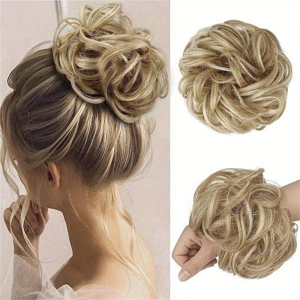 Messy Bun Scrunchies For Women Girls Curly Wavy Hair Extensions Synthetic Fiber Tousled Updo Hair Pieces For Daily Use Messy Bun Scrunchies For Women Girls Curly Wavy Hair Extensions Synthetic Fiber Tousled Updo Hair Pieces For Daily Use