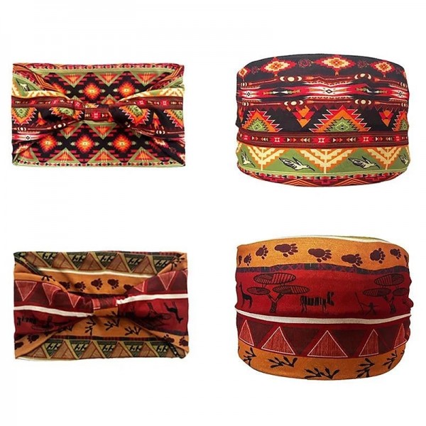 Bohemian Printed Headband Elastic Sweat-absorbent Headband Non Slip Wide Knotted Headband Turban Head Scarfs Bohemian Hair Accessories Bohemian Printed Headband Elastic Sweat-absorbent Headband Non Slip Wide Knotted Headband Turban Head Scarfs Bohemian Hair Accessories