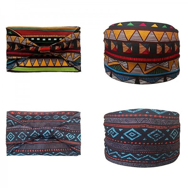 Bohemian Printed Headband Elastic Sweat-absorbent Headband Non Slip Wide Knotted Headband Turban Head Scarfs Bohemian Hair Accessories Bohemian Printed Headband Elastic Sweat-absorbent Headband Non Slip Wide Knotted Headband Turban Head Scarfs Bohemian Hair Accessories