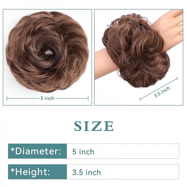 Messy Hair Bun Hair Wavy Curly Scrunchies Ponytail Extension Synthetic Extension Chignon for Women Updo Daily 1PCS Messy Hair Bun Hair Wavy Curly Scrunchies Ponytail Extension Synthetic Extension Chignon for Women Updo Daily 1PCS