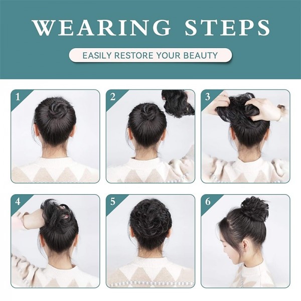 Messy Hair Bun Hair Wavy Curly Scrunchies Ponytail Extension Synthetic Extension Chignon for Women Updo Daily 1PCS Messy Hair Bun Hair Wavy Curly Scrunchies Ponytail Extension Synthetic Extension Chignon for Women Updo Daily 1PCS