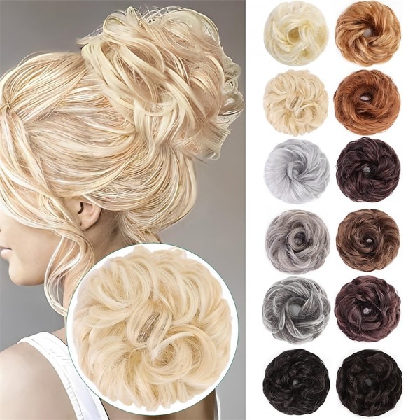 Messy Hair Bun Hair Wavy Curly Scrunchies Ponytail Extension Synthetic Extension Chignon for Women Updo Daily 1PCS Messy Hair Bun Hair Wavy Curly Scrunchies Ponytail Extension Synthetic Extension Chignon for Women Updo Daily 1PCS