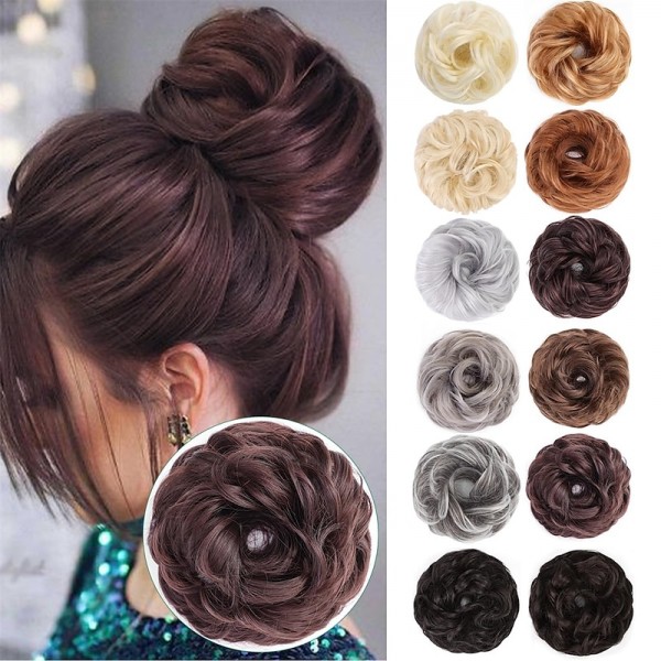 Messy Hair Bun Hair Wavy Curly Scrunchies Ponytail Extension Synthetic Extension Chignon for Women Updo Daily 1PCS Messy Hair Bun Hair Wavy Curly Scrunchies Ponytail Extension Synthetic Extension Chignon for Women Updo Daily 1PCS