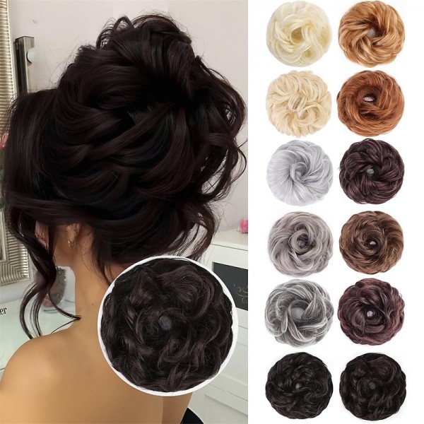 Messy Hair Bun Hair Wavy Curly Scrunchies Ponytail Extension Synthetic Extension Chignon for Women Updo Daily 1PCS Messy Hair Bun Hair Wavy Curly Scrunchies Ponytail Extension Synthetic Extension Chignon for Women Updo Daily 1PCS