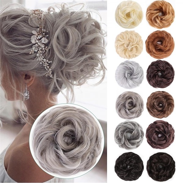 Messy Hair Bun Hair Wavy Curly Scrunchies Ponytail Extension Synthetic Extension Chignon for Women Updo Daily 1PCS Messy Hair Bun Hair Wavy Curly Scrunchies Ponytail Extension Synthetic Extension Chignon for Women Updo Daily 1PCS