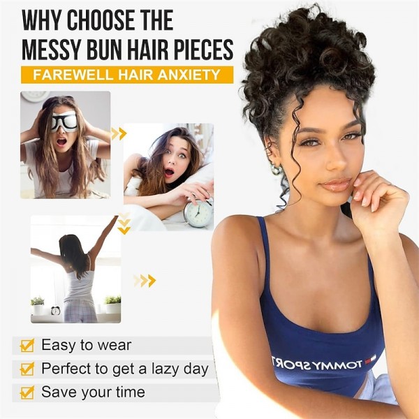 Gray Messy Bun Hair piece for Women Elastic Drawstring Loose Wave Large Curly Bun Messy Bun Scrunchie Synthetic Hair Bun Hair Extensions curly Hair Pieces for Women Daily Use Gray Messy Bun Hair piece for Women Elastic Drawstring Loose Wave Large Curly Bun Messy Bun Scrunchie Synthetic Hair Bun Hair Extensions curly Hair Pieces for Women Daily Use