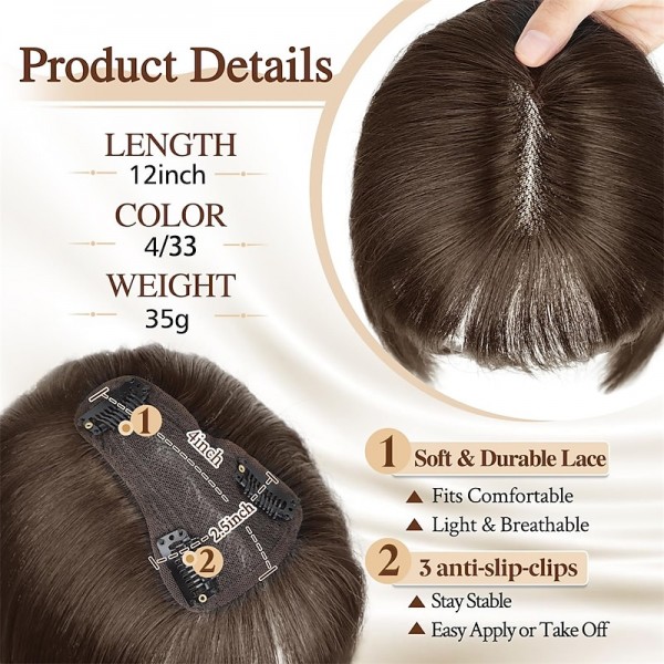 Hair Toppers for Women Adding Hair Volume Topper with Bangs 12 Inch Synthetic Invisible Clips in Hair Pieces with Thinning Hair Natural Looking Topper Hair Extension for Daily Use Hair Toppers for Women Adding Hair Volume Topper with Bangs 12 Inch Synthetic Invisible Clips in Hair Pieces with Thinning Hair Natural Looking Topper Hair Extension for Daily Use