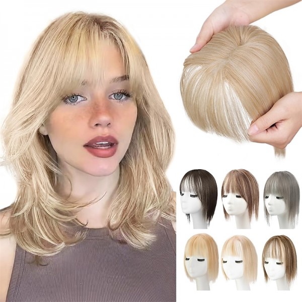 Hair Toppers for Women Adding Hair Volume Topper with Bangs 12 Inch Synthetic Invisible Clips in Hair Pieces with Thinning Hair Natural Looking Topper Hair Extension for Daily Use Hair Toppers for Women Adding Hair Volume Topper with Bangs 12 Inch Synthetic Invisible Clips in Hair Pieces with Thinning Hair Natural Looking Topper Hair Extension for Daily Use