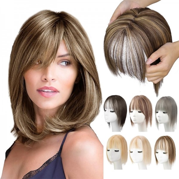 Hair Toppers for Women Adding Hair Volume Topper with Bangs 12 Inch Synthetic Invisible Clips in Hair Pieces with Thinning Hair Natural Looking Topper Hair Extension for Daily Use Hair Toppers for Women Adding Hair Volume Topper with Bangs 12 Inch Synthetic Invisible Clips in Hair Pieces with Thinning Hair Natural Looking Topper Hair Extension for Daily Use