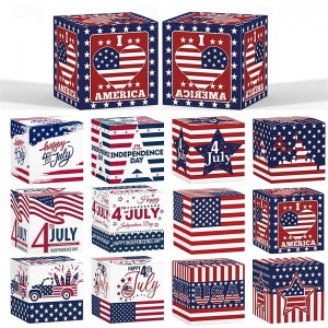 Independence Day Themed Three-Dimensional Buckle Paper Candy Snack Packaging Box Party Decoration Paper Box